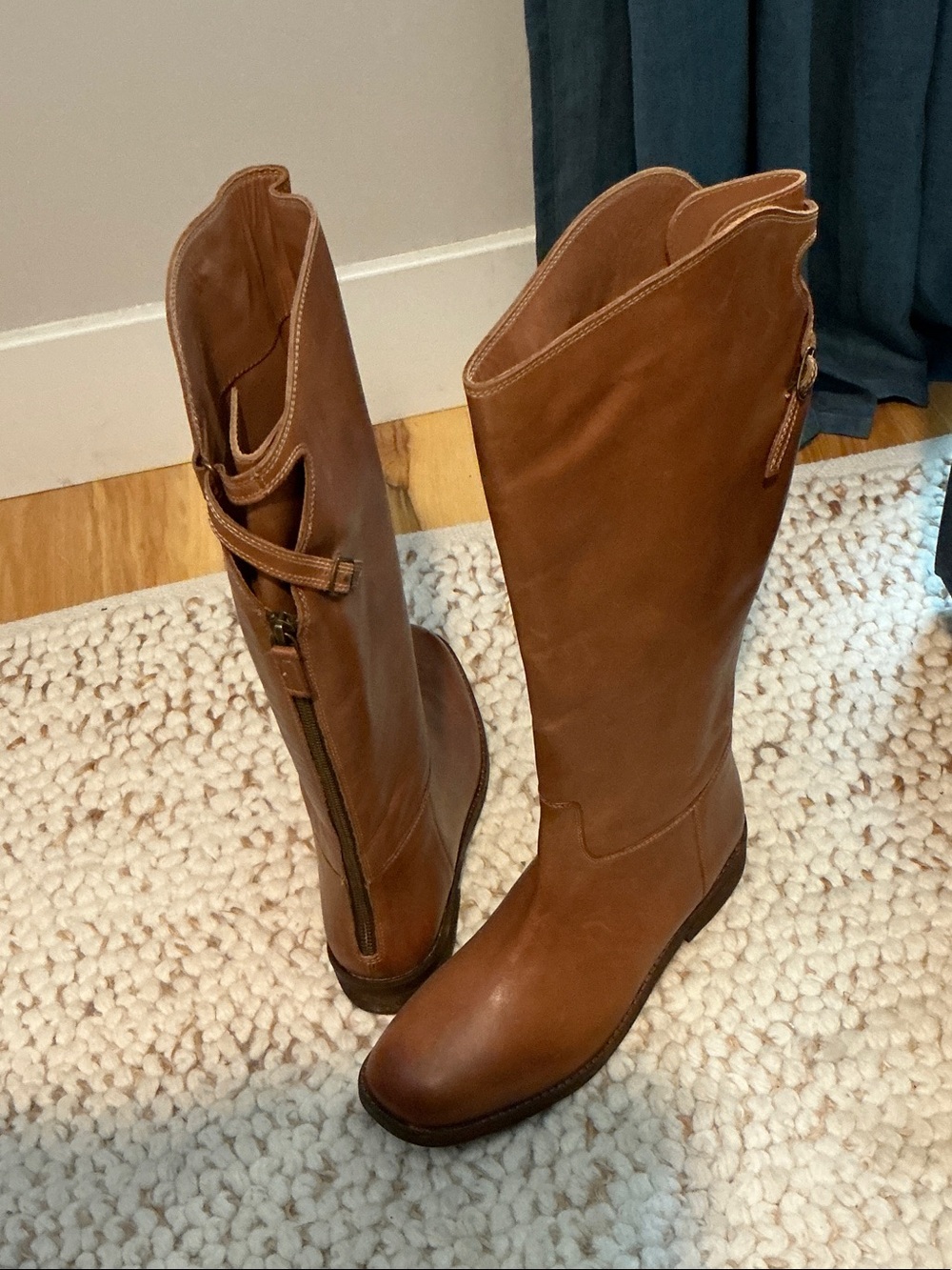 Free People Brown Leather Over-the-Knee Riding Boots